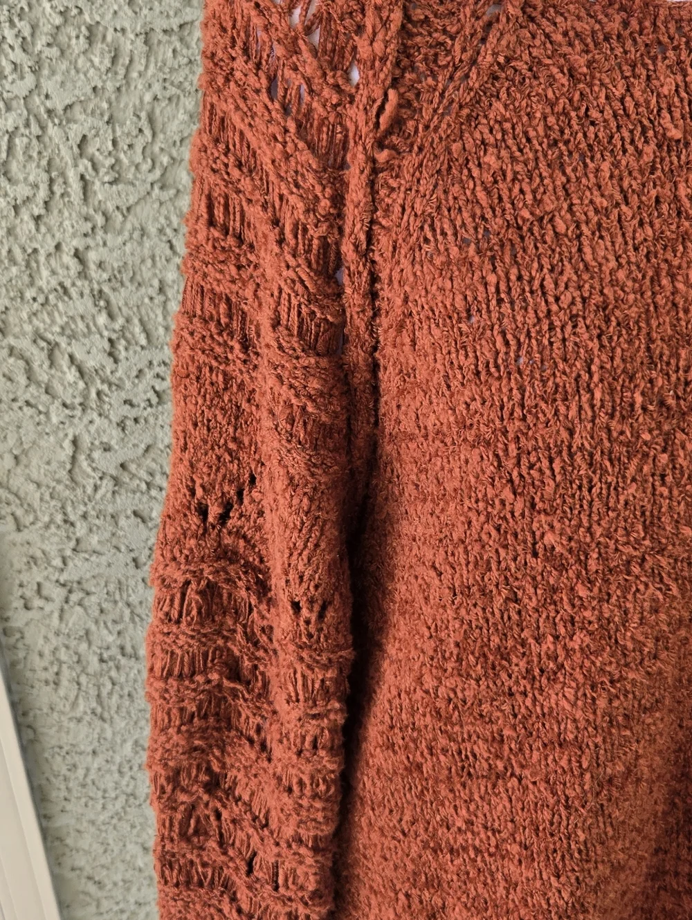 Anthropoligie Pilcro Chunky Off-Shoulder Rust Sweater - Women's Cozy Pullover - Picture 5 of 11